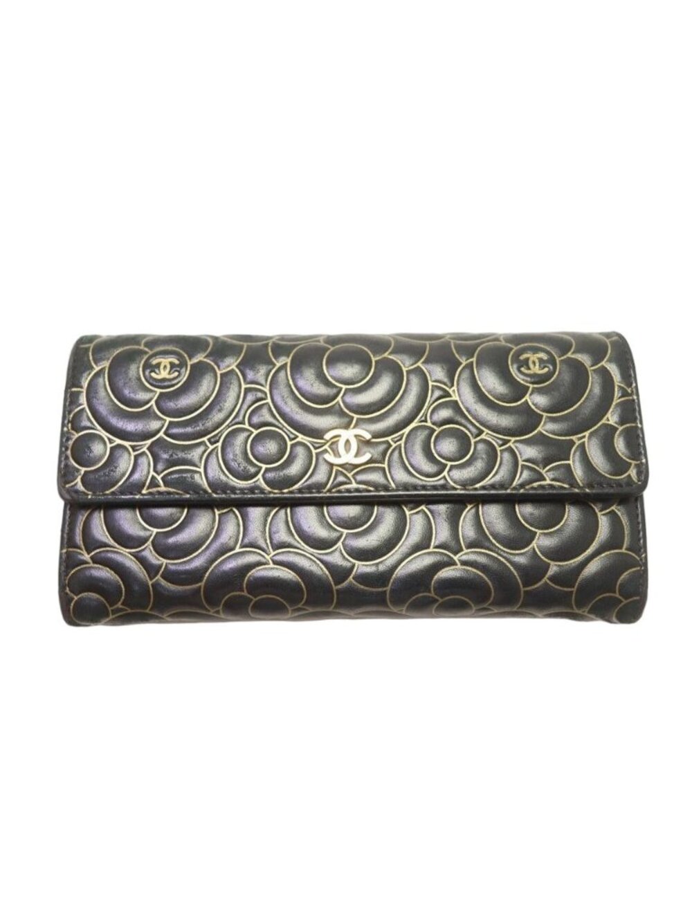 Chanel Camellia Lambskin Bifold Wallet